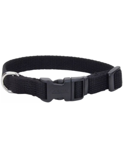 Coastal Pet New Earth Soy Adjustable Dog Collar Onyx Black - 12-18"L x 3/4"W
