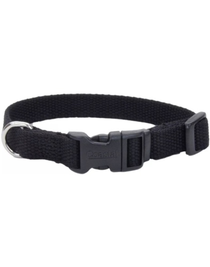 Coastal Pet New Earth Soy Adjustable Dog Collar Onyx Black - 18-26"L x 1"W