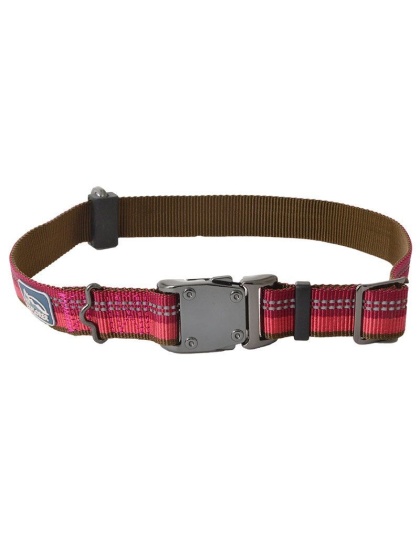 K9 Explorer Berry Red Reflective Adjustable Dog Collar - 18"-26" Long x 1" Wide