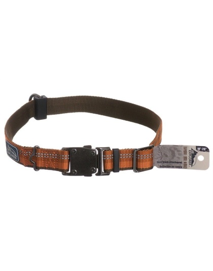 K9 Explorer Reflective Adjustable Dog Collar - Campfire Orange - 26" Long x 1" Wide