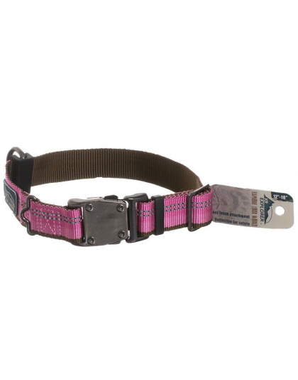 K9 Explorer Reflective Adjustable Dog Collar - Rosebud - 12"-18" Long x 1" Wide