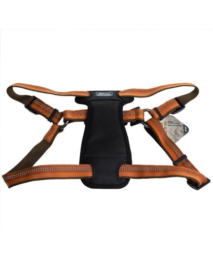 K9 Explorer Reflective Adjustable Padded Dog Harness - Campfire Orange - Fits 26"-38" Girth