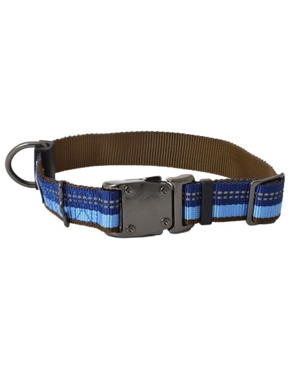 K9 Explorer Sapphire Reflective Adjustable Dog Collar - 12"-18" Long x 1" Wide