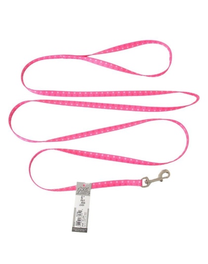 Pet Attire Styles Polka Dot Pink Dog Leash - 6' Long x 3/8" Wide