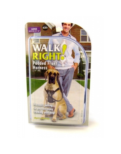 Coastal Pet Walk Right Padded Harness - Black - Large (Girth Size 26"-38")