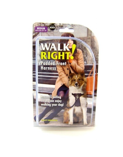 Coastal Pet Walk Right Padded Harness - Black - Medium (Girth Size 20"-30")
