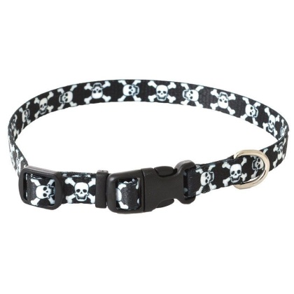 Pet Attire Styles Skulls Adjustable Dog Collar - 8"-12" Long x 3/8" Wide