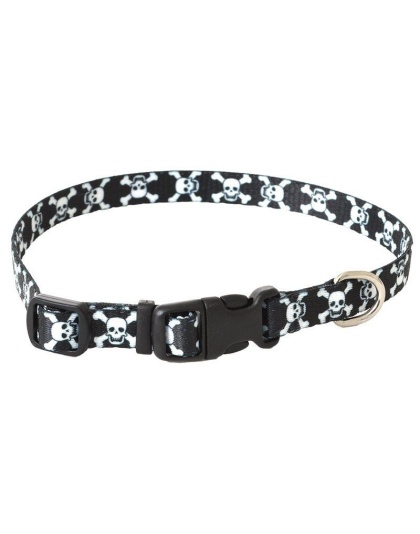 Pet Attire Styles Skulls Adjustable Dog Collar - 8"-12" Long x 3/8" Wide
