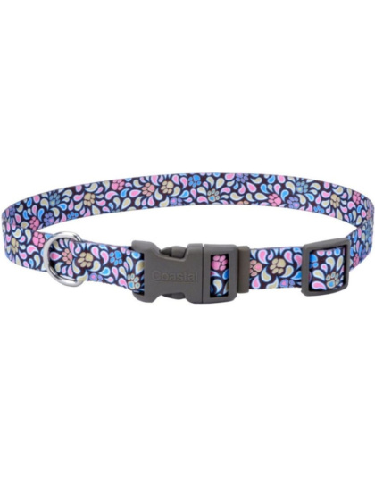 Pet Attire Styles Special Paw Brown Adjustable Dog Collar - 8"-12" Long x 3/8" Wide