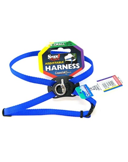 Coastal Pet Size Right Adjustable Nylon Harness - Blue - X-Small (Girth Size 10"-18")