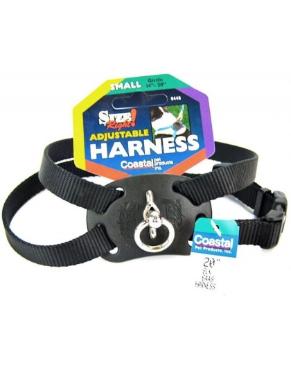 Coastal Pet Size Right Nylon Adjustable Harness - Black - Small (Girth Size 18"-24")
