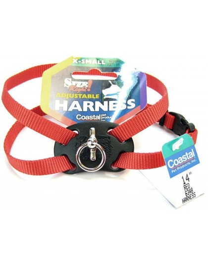 Coastal Pet Size Right Nylon Adjustable Harness - Red - X-Small - (Girth Size 10"-18")