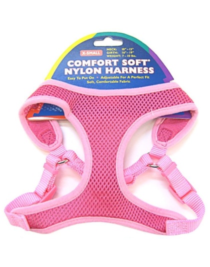 Coastal Pet Comfort Soft Adjustable Harness - Bright Pink - X-Small - Dogs 7-10 lbs - (Girth Size 16"-19")