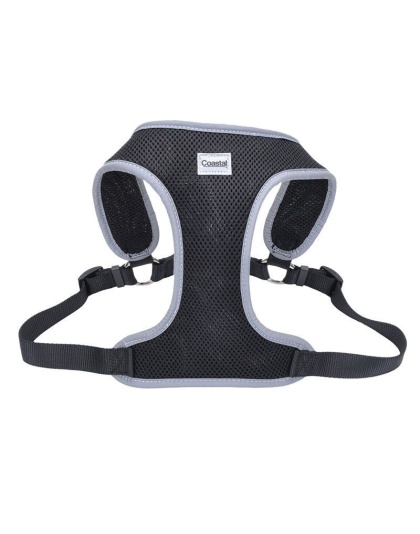 Coastal Pet Comfort Soft Reflective Wrap Adjustable Dog Harness - Black - Medium - 22-28" Girth - (3/4" Straps)