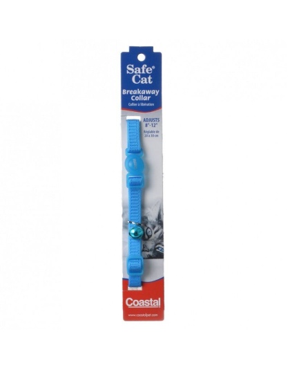Coastal Pet Safe Cat Nylon Adjustable Breakaway Collar - Blue Lagoon - 8in.-12in. Neck