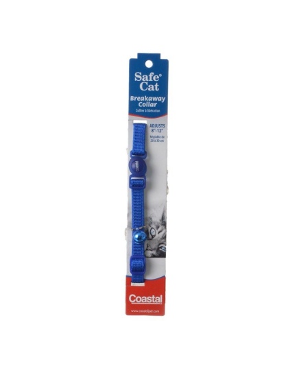 Coastal Pet Safe Cat Nylon Adjustable Breakaway Collar - Blue - 8in.-12in. Neck