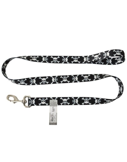 Pet Attire Styles Skulls Dog Leash - 4' Long x 1" Wide