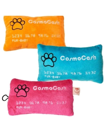 Cosmo Furbabies Credit Card Plush Dog Toy Assorted Colors - 1 count