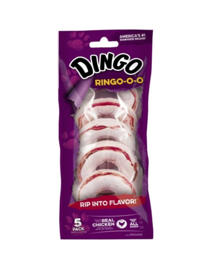 Dingo Ringo-o-o Meat & Rawhide Chew - 2.75" (5 Pack)