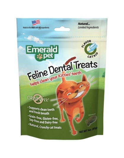 Emerald Pet Feline Dental Treats Catnip Flavor - 3 oz