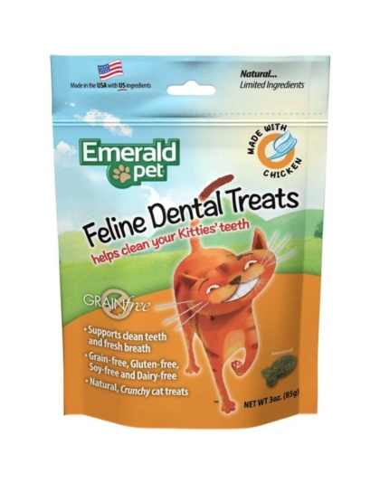 Emerald Pet Feline Dental Treats Chicken Flavor - 3 oz