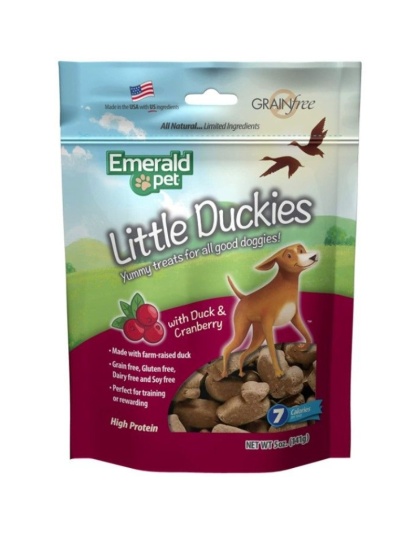 Emerald Pet Little Duckies Dog Treats with Duck and Cranberry - 5 oz