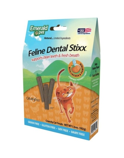 Emerald Pet Feline Dental Stixx Chicken and Pumpkin Recipe - 3.6 oz