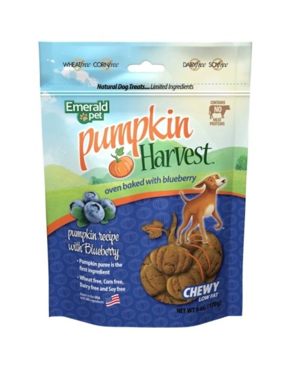 Emerald Pet Pumpkin Harvest Oven Baked Dog Treats with Blueberry - 6 oz