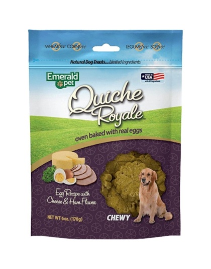 Emerald Pet Quiche Royal Ham and Cheese Treat for Dogs - 6 oz