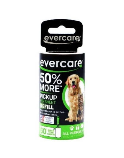 Evercare Pet Hair Adhesive Roller Refill Roll - 60 Sheets - (29.8' Long x 4" Wide)