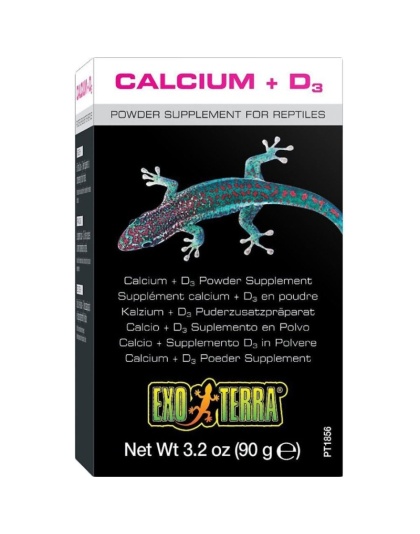 Exo-Terra Calcium + D3 Powder Supplement for Reptiles - 3.2 oz (90 g)