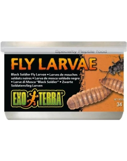 Exo Terra Canned Black Soldier Fly Larvae Specialty Reptile Food - 1.2 oz