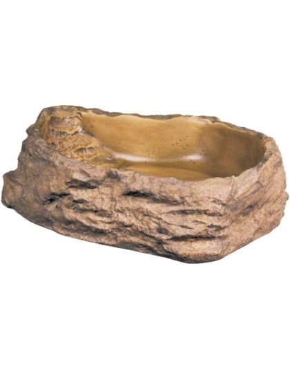 Exo-Terra Granite Rock Reptile Water Dish - Large - 8.25"L x 6.5"W x 2.25"H