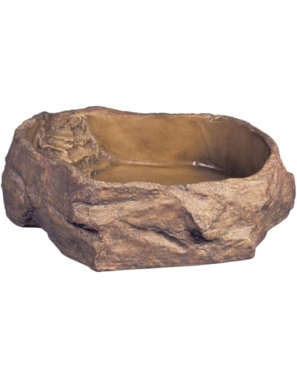 Exo-Terra Granite Rock Reptile Water Dish - X-Large - 10.75"L x 9"W x 3"H