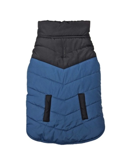 Fashion Pet Reversible Color Block Puffer Dog Jacket Blue - X-Large