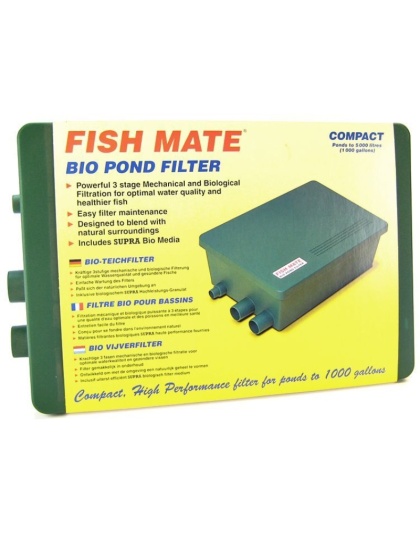 Fish Mate Compact bio Pond Filter - Max Pond 1,000 Gallons - 500 GPH