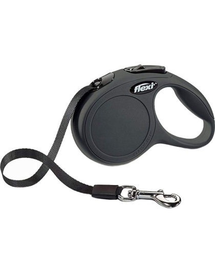 Flexi New Classic Retractable Tape Leash - Black - X-Small - 10' Lead (Pets up to 26 lbs)