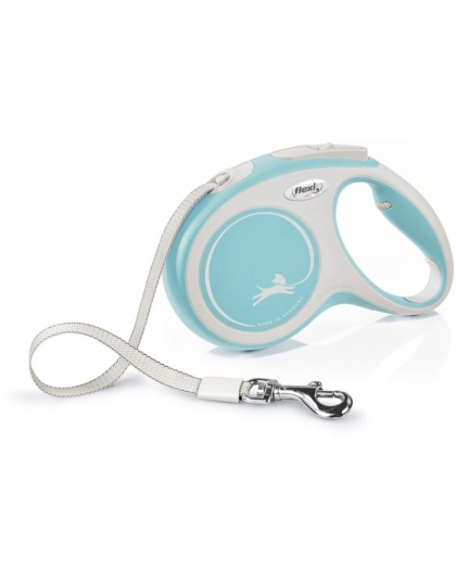 Flexi New Comfort Retractable Tape Leash - Blue - Medium - 16' Tape (Pets up to 55 lbs)