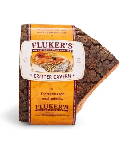 Flukers Critter Cavern Corner Half-Log Small - 1 count