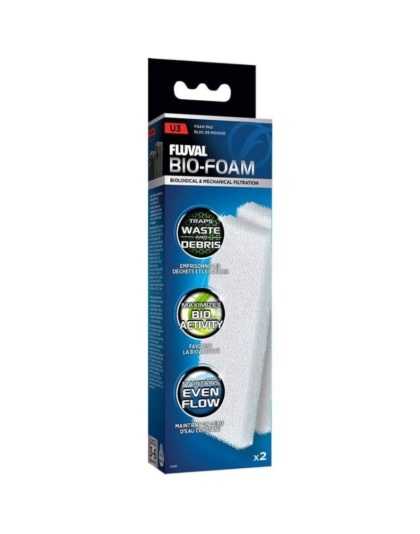 Fluval U-Sereis Underwater Filter Foam Pads - Foam Pad For U3 Filter (2 Pack)