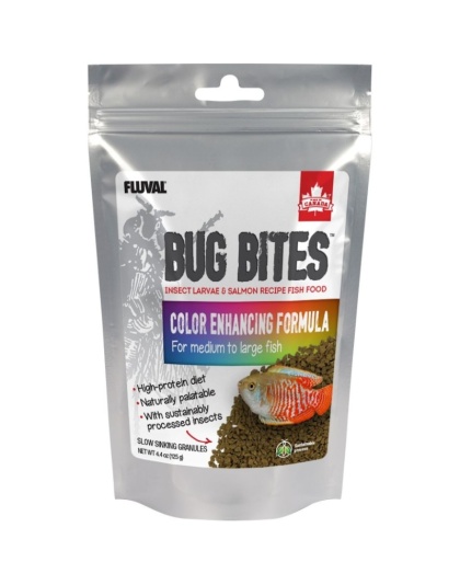 Fluval Bug Bites Color Enhancing Formula for Medium-Large Fish - 4.4 oz