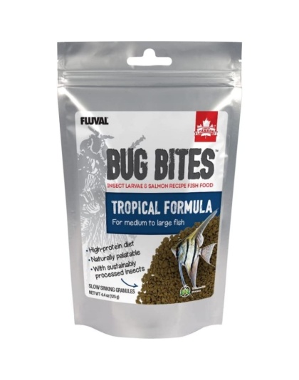 Fluval Bug Bites Tropical Formula Granules for Medium-Large Fish - 4.4 oz