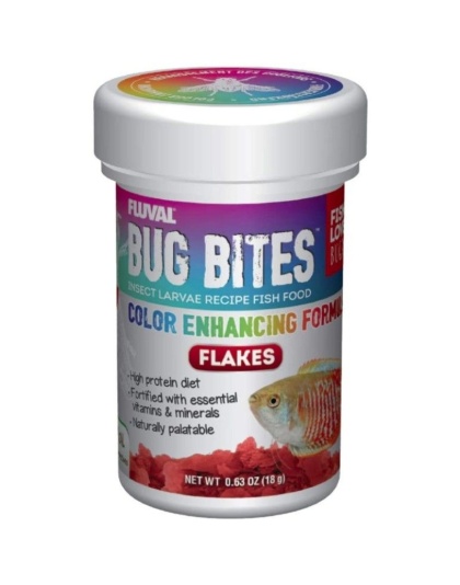 Fluval Bug Bites Insect Larvae Color Enhancing Fish Flake - 0.63 oz