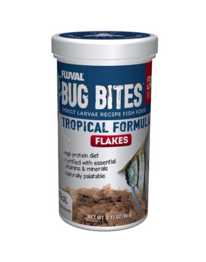 Fluval Bug Bites Insect Larvae Tropical Fish Flake - 3.17 oz