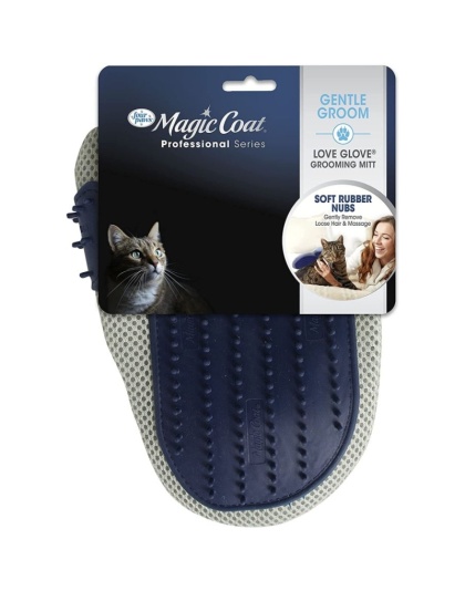 Four Paws Love Glove Grooming Mitt for Cats - One Size Fits All - (9in.L x 6.75in.W)