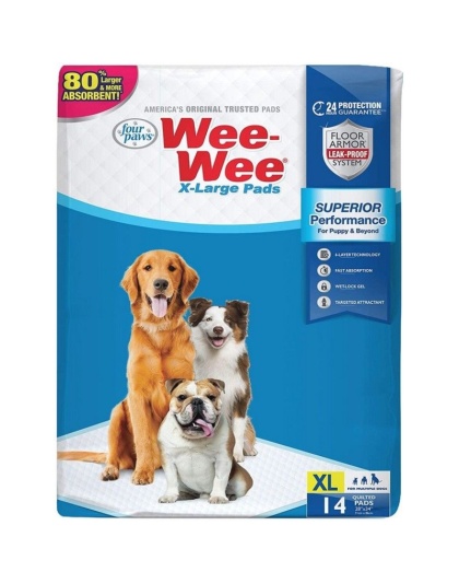 Four Paws X-Large Wee Wee Pads 28" x 34" - 14 count