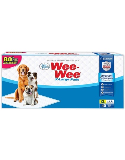Four Paws X-Large Wee Wee Pads - 40 Pack (28" Long x 30" Wide)