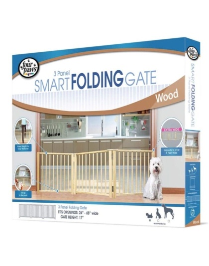 Four Paws Free Standing Gate for Small Pets - 3 Panel (For openings 24"-64" Wide)