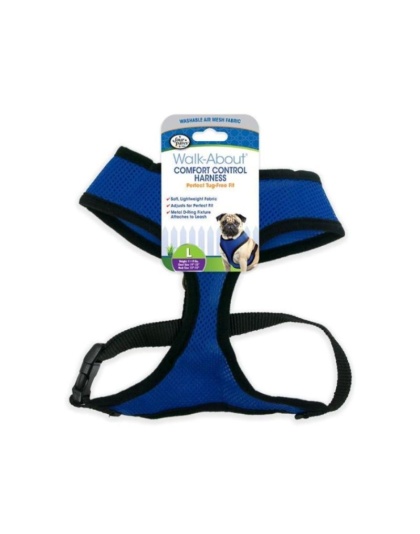 Four Paws Comfort Control Harness - Blue - Large - For Dogs 11-18 lbs (19"-23" Chest & 13"-15" Neck)