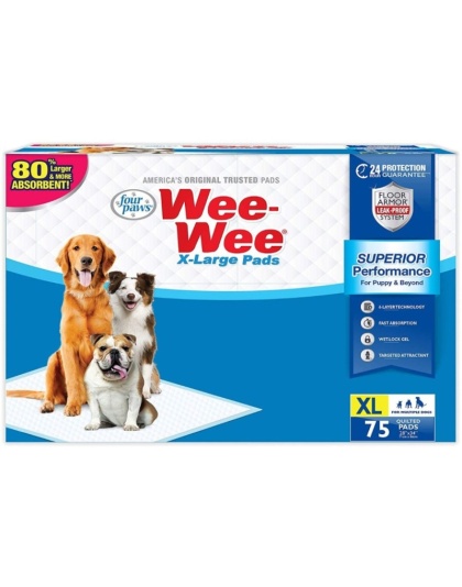 Four Paws X-Large Wee Wee Pads 28" x 34" - 75 count